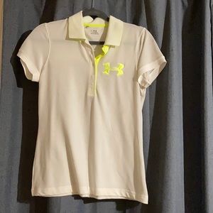 Women’s under armour golf polo. White. Medium